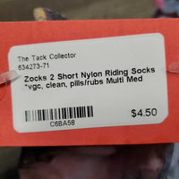 2 Short Nylon Riding Socks *vgc, clean, pills/rubs

