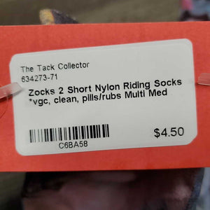 2 Short Nylon Riding Socks *vgc, clean, pills/rubs