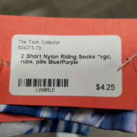 2 Short Nylon Riding Socks *vgc, rubs, pills
