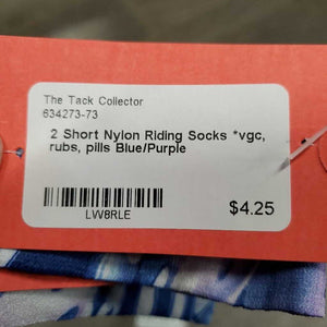 2 Short Nylon Riding Socks *vgc, rubs, pills