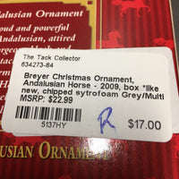 Christmas Ornament, Andalusian Horse - 2009, box *like new, chipped sytrofoam
