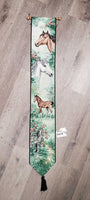 Wall Hanging "Horse" Tapestry Banner, Wood Dowel *vgc, mnr hair
