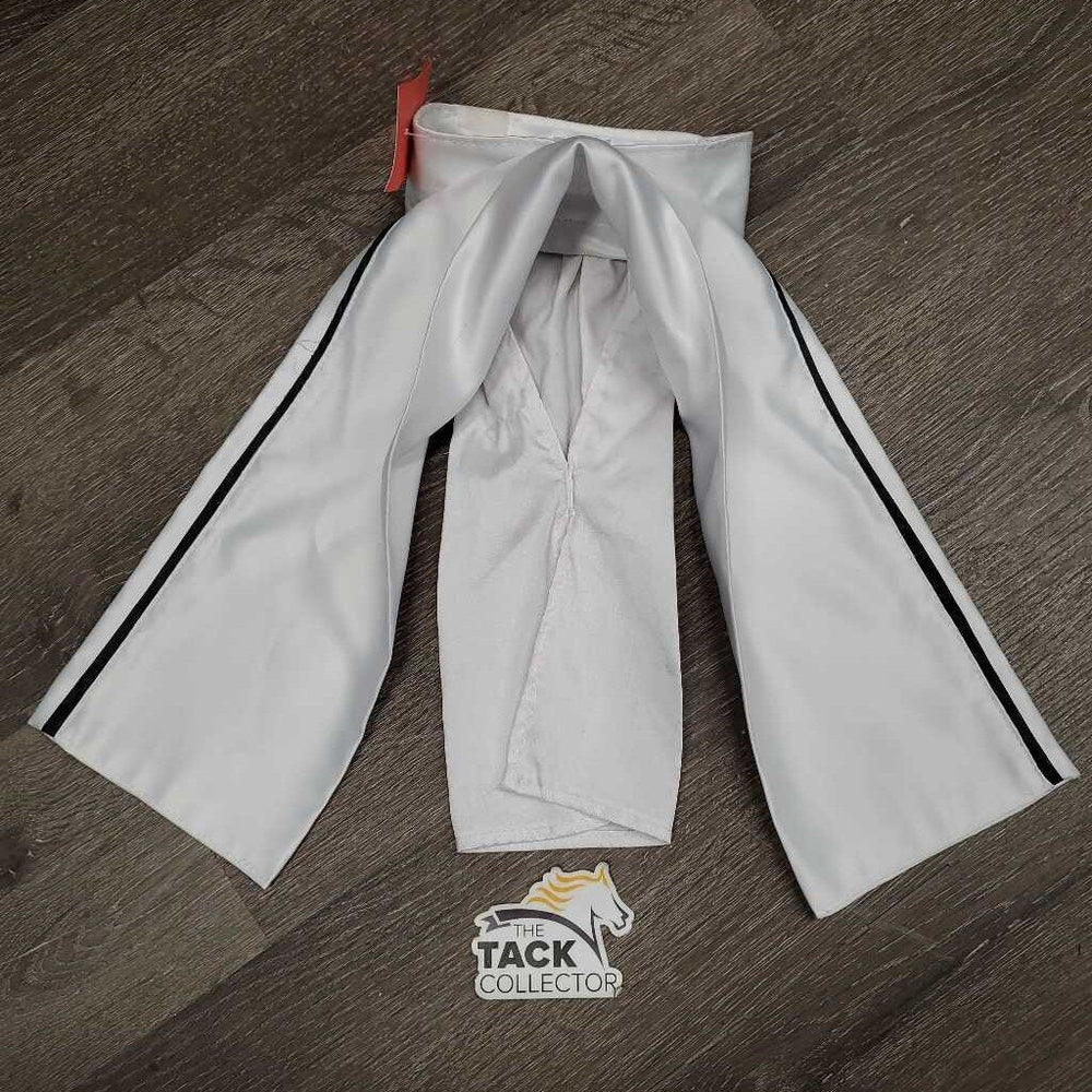2 Piece Dressage Stock Tie, attached velcro collar *gc, frayed edges, crinkled, snags, runs