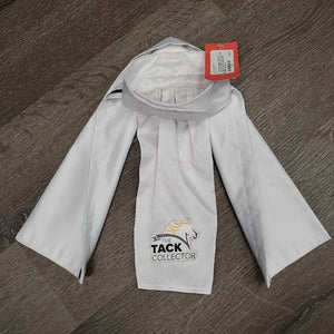 2 Piece Dressage Stock Tie, attached velcro collar *gc, frayed edges, crinkled, snags, runs