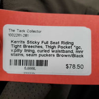 Sticky Full Seat Riding Tight Breeches, Thigh Pocket *gc, v.pilly lining, curled waistband, mnr stains, seam puckers

