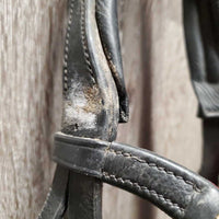 Monocrown Dressage Bridle, Crank, Flash, Rubber lined Reins, Bling *gc, clean, rubs, threads, mnr dirt, tight keepers
