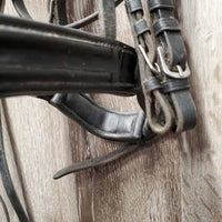 Monocrown Dressage Double Bridle, Crank, Bling, Lined Rubber & Curb Reins
