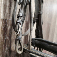 Monocrown Dressage Double Bridle, Crank, Bling, Lined Rubber & Curb Reins
