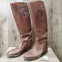 Field Boots, Pull on *gc/fair, dirty, broken laces, scratches, film, rubs, stiff
