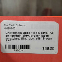 Field Boots, Pull on *gc/fair, dirty, broken laces, scratches, film, rubs, stiff

