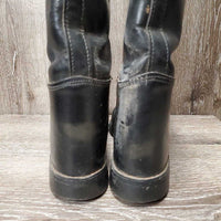 Thin Dress Boots *gc/fair, stiff, paint, dirty, scratches, rubs, older
