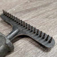Metal Grooming Rake, handle *gc, dirty, rubs, peeled edges
