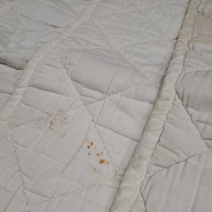 4 Thick Cotton Quilt Leg Quilts *gc, puckers, dingy, creases, folded, stains, marker, older