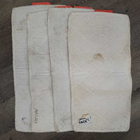 4 Thick Cotton Quilt Leg Quilts *gc, puckers, dingy, creases, folded, stains, marker, older
