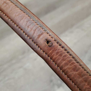 Soft Nylon Lined Stirrup Leathers *gc/fair, faded, rubs, stains, xholes, frayed thread holes, stiff, dry, creases