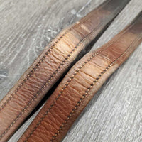 Soft Nylon Lined Stirrup Leathers *gc/fair, faded, rubs, stains, xholes, frayed thread holes, stiff, dry, creases