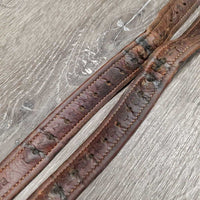 Soft Nylon Lined Stirrup Leathers *gc/fair, faded, rubs, stains, xholes, frayed thread holes, stiff, dry, creases

