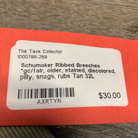 Ribbed Breeches *gc/fair, older, stained, discolored, pilly, snags, rubs