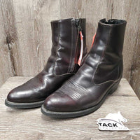 Men's Round Toe Side Zip Western Paddock Boots *vgc, v. mnr scuffs, rubs, sm creases, hair in soles
