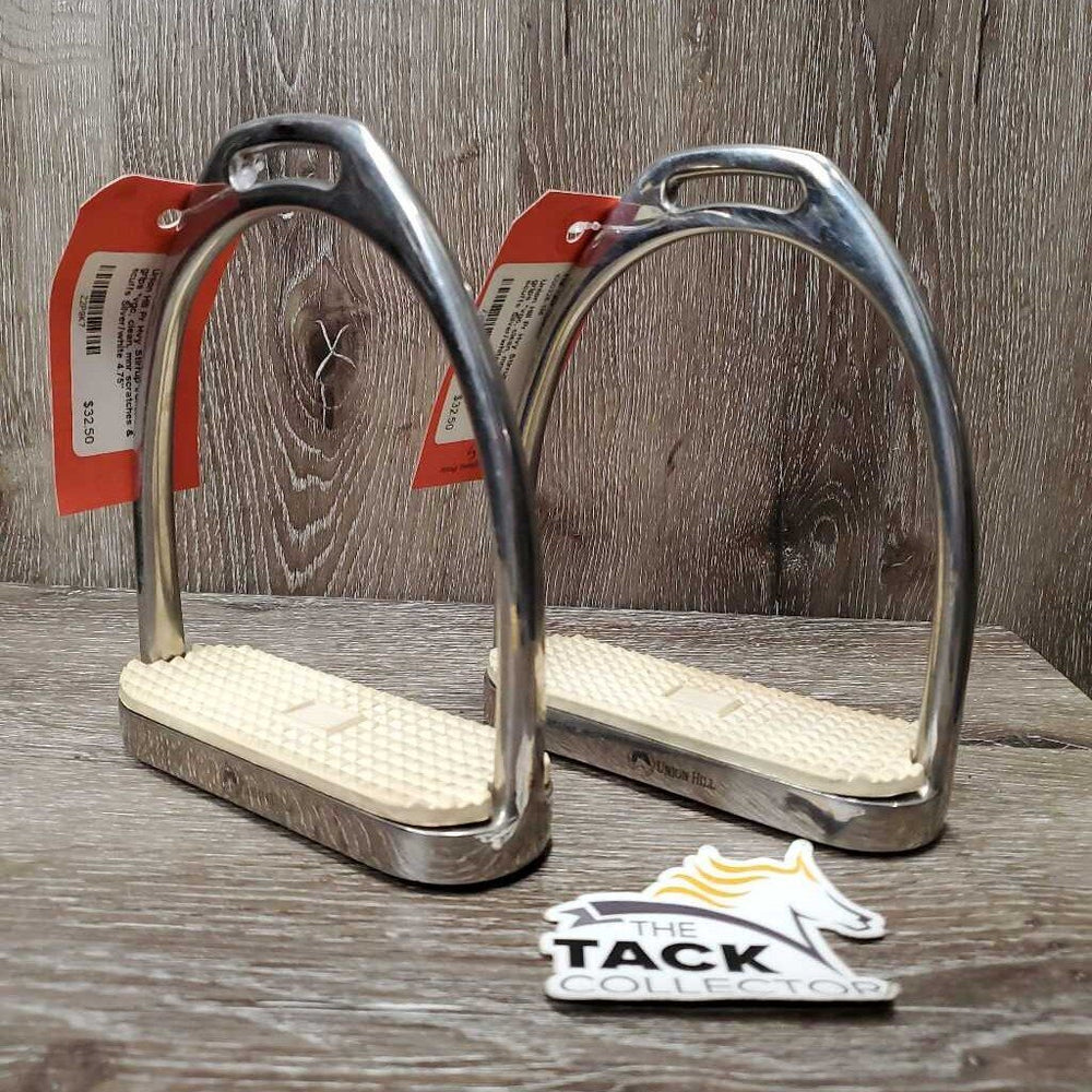 Pr Hvy Stirrup Irons, grips *vgc, clean, mnr scratches & scuffs