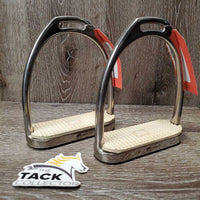 Pr Hvy Stirrup Irons, grips *vgc, clean, mnr scratches & scuffs
