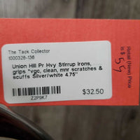 Pr Hvy Stirrup Irons, grips *vgc, clean, mnr scratches & scuffs
