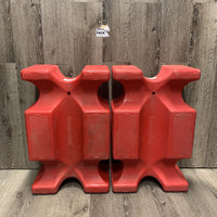 Pr Plastic Cavaletti Jump Blocks *vgc, clean, v.mnr residue, faded, scrapes, scratches, scuffs
