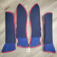 Tall Front & Hind Soft Foam Shipping Boots *gc, older, dingy, clean, hairy, rubs, velcro: frayed & hairy
