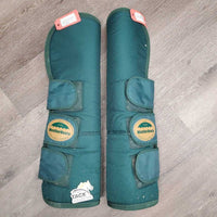 Tall Hind Shipping Boots, fleece lining *gc, older, clean, stains, shavings, dingy, clumpy, rubs, snags, hairy velcro
