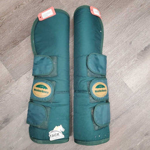 Tall Hind Shipping Boots, fleece lining *gc, older, clean, stains, shavings, dingy, clumpy, rubs, snags, hairy velcro