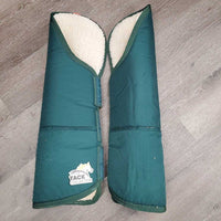 Tall Hind Shipping Boots, fleece lining *gc, older, clean, stains, shavings, dingy, clumpy, rubs, snags, hairy velcro
