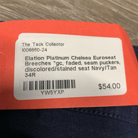 Euroseat Breeches *gc, faded, seam puckers, discolored/stained seat
