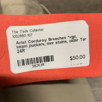 Corduroy Breeches *vgc, seam puckers, mnr stains, older
