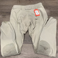 Euroseat Breeches, Side Zip *fair, v.undone stitching, stretched, puckered, seam puckers, v.rubbed & pilly edges