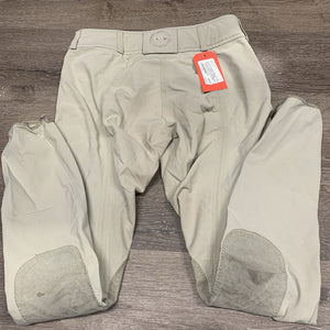 Euroseat Breeches, Side Zip *fair, v.undone stitching, stretched, puckered, seam puckers, v.rubbed & pilly edges