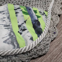 Crochet Ear Bonnet Fly Veil, 1x piping, string *like new
