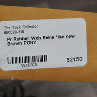 Pr Rubber Web Reins *like new
