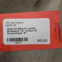 Snap On Bling & Leather Browband *xc, residue
