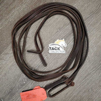 Narrow Leather Split Reins, Water Loop Ends *gc, dirt, stains, rubs, sm scuffs
