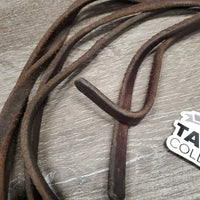 Narrow Leather Split Reins, Water Loop Ends *gc, dirt, stains, rubs, sm scuffs
