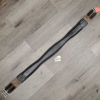 Padded Leather Girth, 2x Elastic *gc, clean, hairy seams, mnr rubs & creases, older
