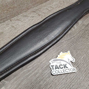 Padded Leather Girth, 2x Elastic *gc, clean, hairy seams, mnr rubs & creases, older