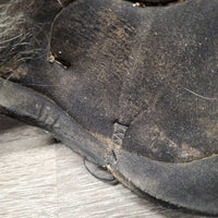 Neoprene & Leather Closed Boots, velcro *gc/fair, dirty, faded, hairy, scrapes, scratches, hairy, rubs, pills
