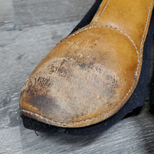 Neoprene & Leather Closed Boots, velcro *gc/fair, dirty, faded, hairy, scrapes, scratches, hairy, rubs, pills
