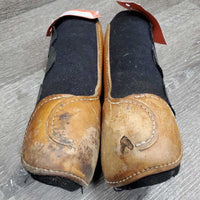 Neoprene & Leather Closed Boots, velcro *gc/fair, dirty, faded, hairy, scrapes, scratches, hairy, rubs, pills
