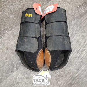 Neoprene & Leather Closed Boots, velcro *gc/fair, dirty, faded, hairy, scrapes, scratches, hairy, rubs, pills