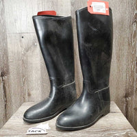 Tall Lined Rubber Riding Boots, Pull on *fair, dirt, older, scratches, inside: cobwebs, loose lining

