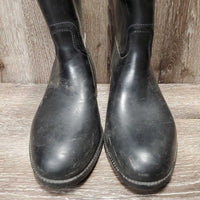 Tall Lined Rubber Riding Boots, Pull on *fair, dirt, older, scratches, inside: cobwebs, loose lining
