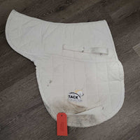 Fitted Quilted Hunter Saddle Pad *gc, older, puckers, stains, pills, undone stitching, frayed girth loops, mnr hair
