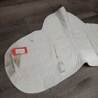 Fitted Quilted Hunter Saddle Pad *gc, older, puckers, stains, pills, undone stitching, frayed girth loops, mnr hair
